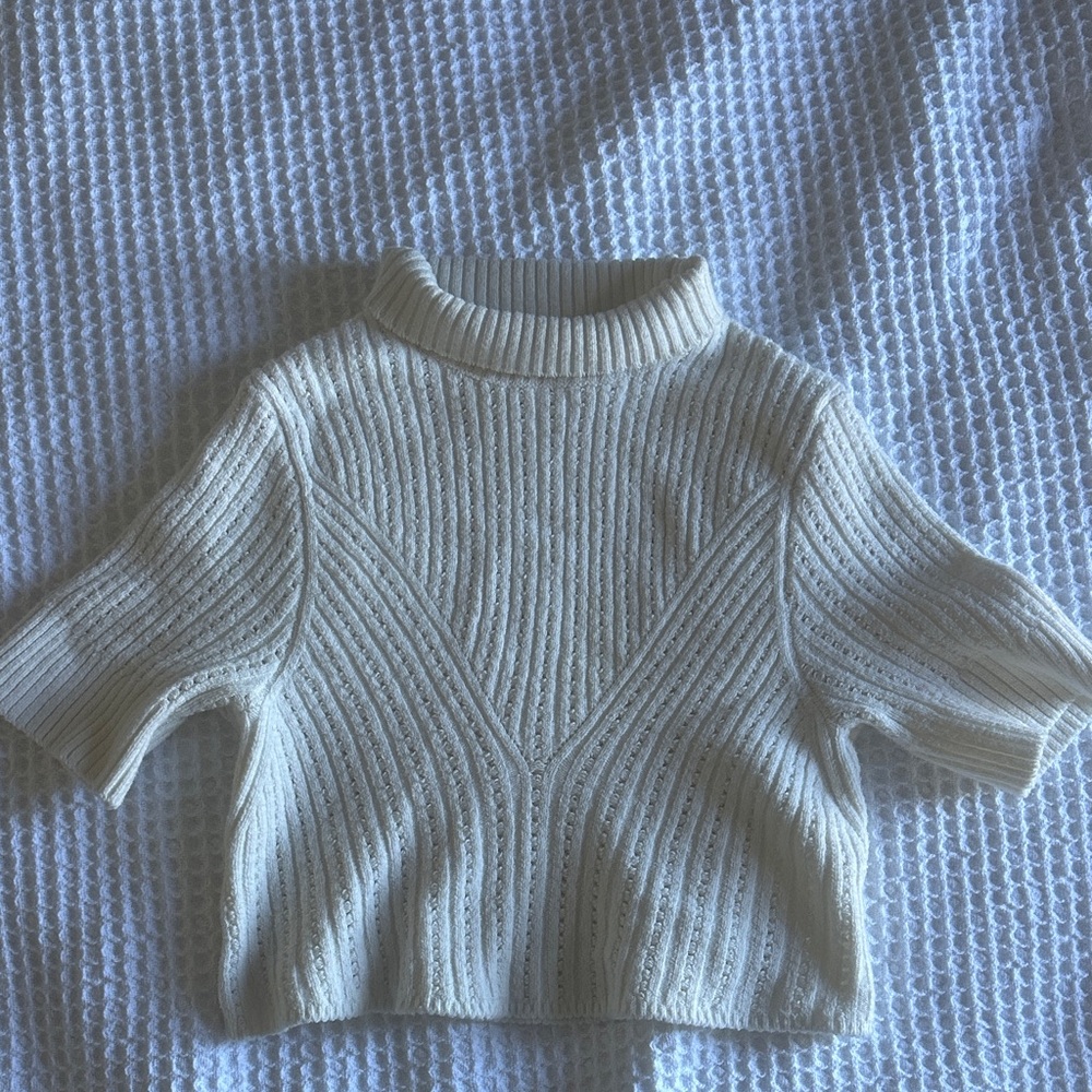 Free People Cream Cowl Neck Sweater